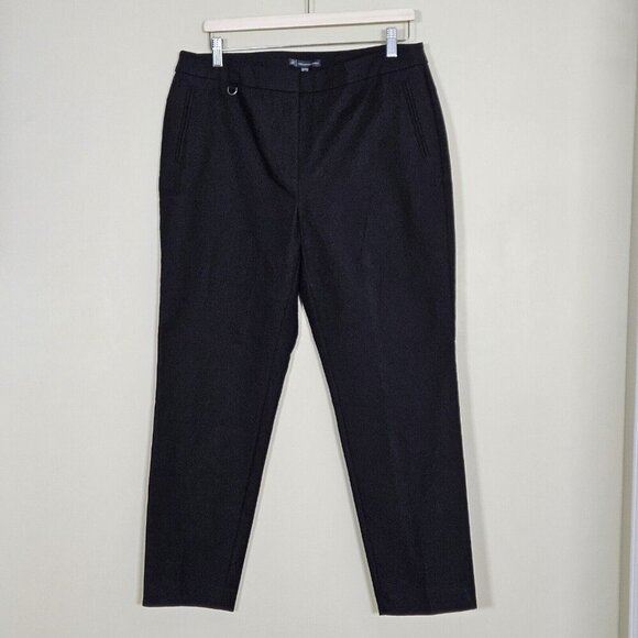 Adrianna Papell Pants Womens 14 Black High Waist Tapered Pockets Stretch Ankle - Picture 14 of 15
